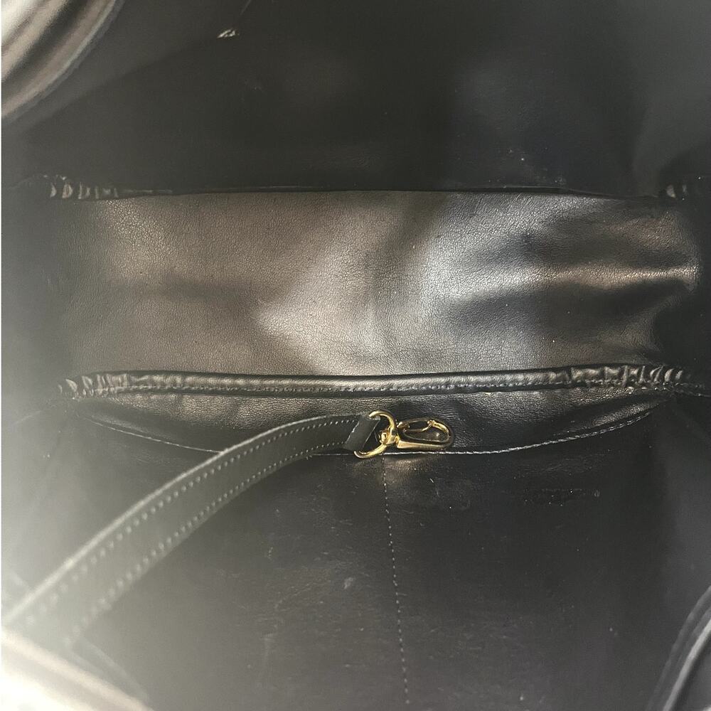 Longchamp Le Foulonne Black Pebbled Leather Vintage Crossbody Bag Y2K France - Picture 5 of 9